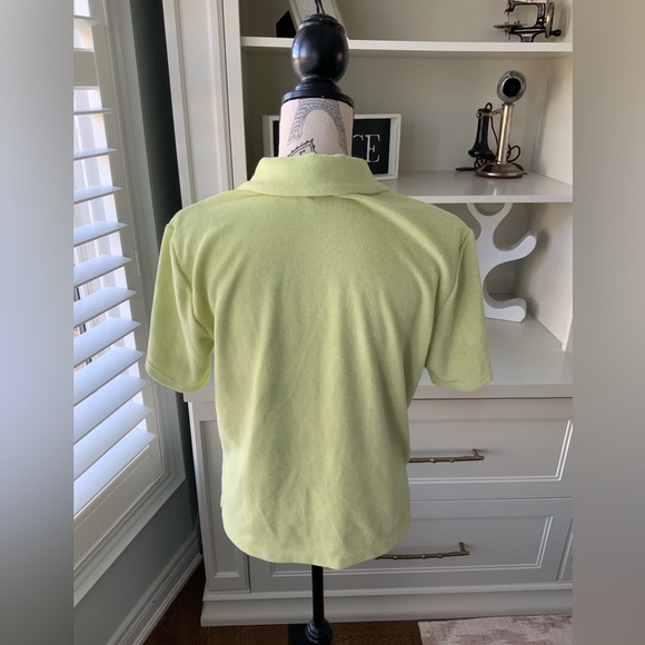 REFORMATION Fuji Button up Green Terry Shirt Short Sleeve Patch Pocket SZ Small - Picture 10 of 13